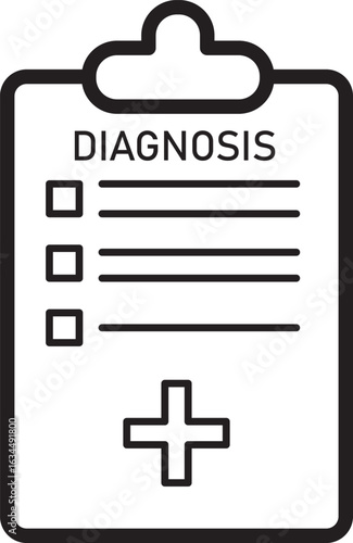 clipboard with checklist for diagnosis icon