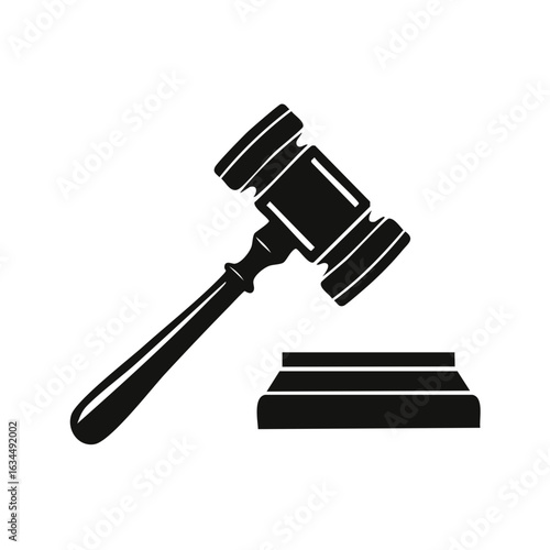 Elegant Judge Gavel and Sound Block: Symbol of Justice, Judgement, and Auction Proceedings