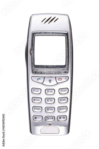 Wallpaper Mural Classic mobile phone from the early 2000s with white screen isolated on white background. Torontodigital.ca