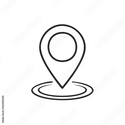 Simple Location Pin Pointing Down Marking Spot Map Vector Graphic Design