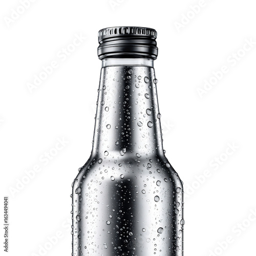 Wallpaper Mural Clear Glass Bottle with Water Droplets on Transparent Background Torontodigital.ca