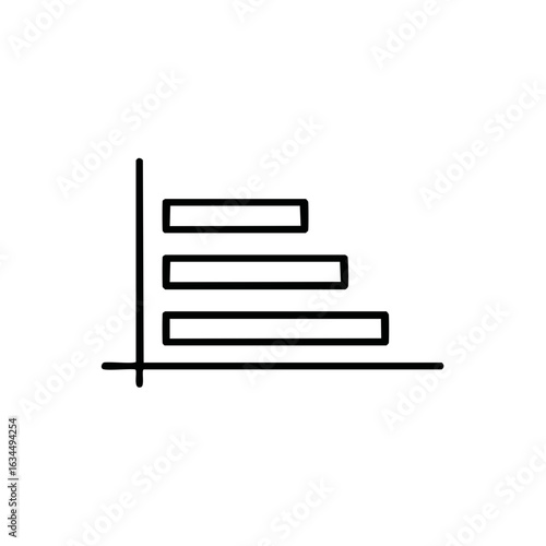 Decreasing Horizontal Bar Graph Showing Negative Trend Line Art Chart Data Analytics