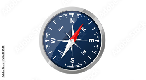 A Detailed Compass Rose Navigation Tool Symbolizing Exploration and Discovery