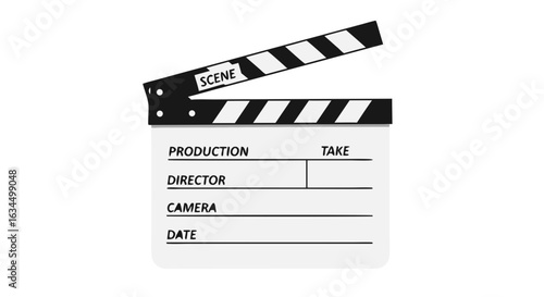 Classic Film Slate Depicting Movie Production Elements and Filmmaking Process for Cinematic Creations