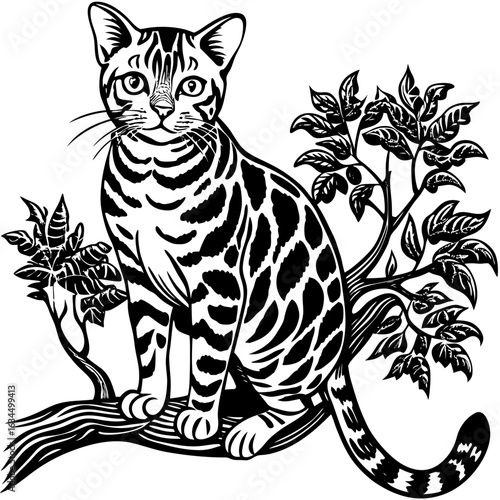 Wallpaper Mural vector illustration of a black cat Torontodigital.ca