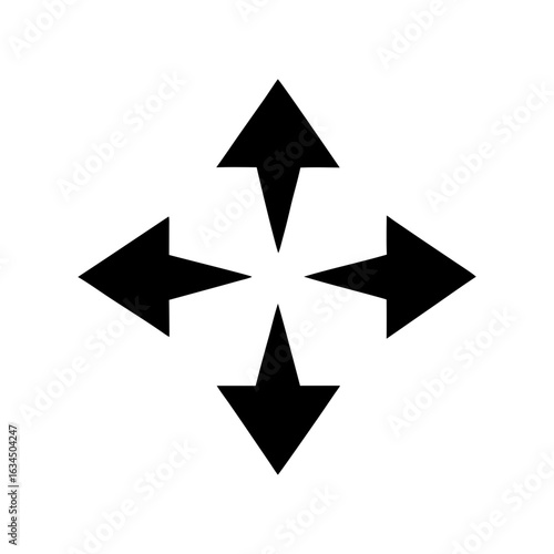 Pack of four arrows inside rounded squares with different directional orientations