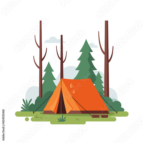 Tent in Forest Clearing Keywords 1 tent 2 forest 3 clearing 4