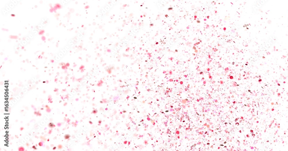 Fototapeta premium Abstract pink confetti background perfect for sale banners, promotions, and celebratory designs.