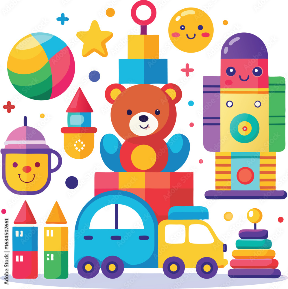Naklejka premium Kids Toys SVG Bundle – Cute Toy Icons and Playful Graphics for Cricut and Kids Crafts