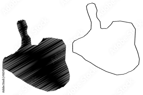 Mecca City (Kingdom of Saudi Arabia, Mecca or Makkah al-Mukarrammah Region) map vector illustration, scribble sketch City of Makkah map