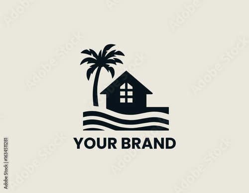 Beach Hotel Vector Logo