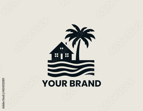 Beach Hotel Vector Logo