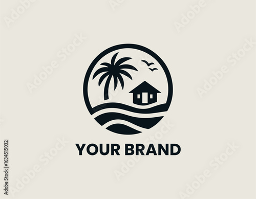 Beach Hotel Vector Logo