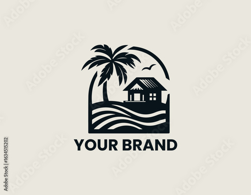 Beach Hotel Vector Logo