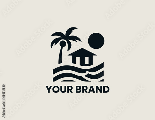 Beach Hotel Vector Logo
