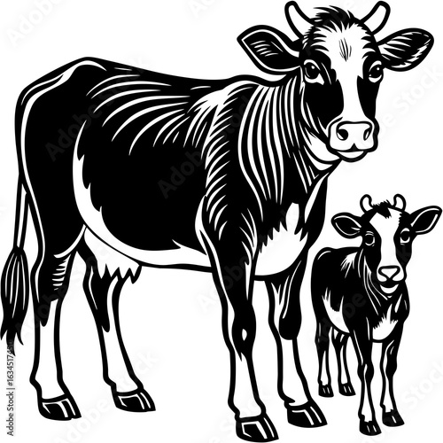 vector illustration of a cow