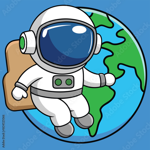 An Astronaut Floating in Zero Gravity gazing at Space