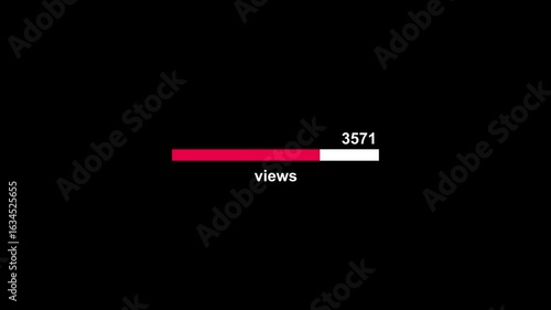 Wallpaper Mural Popular Social Media Statistics Counter viewers. Digital  going Viral  video white color animation on  black Background. Torontodigital.ca