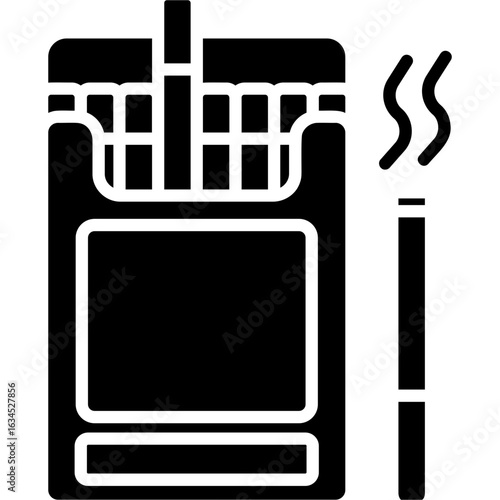 Solid Black Cigarette Icon