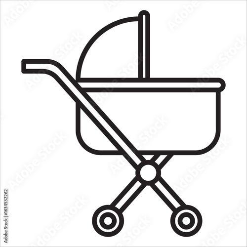 Stroller icon outline vector