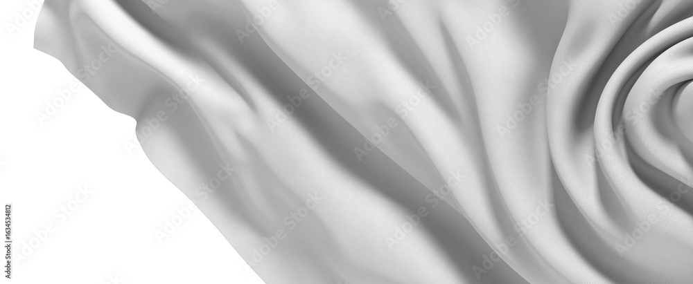 Fototapeta premium High-resolution image of elegant white fabric with soft drapes. Perfect for design projects.