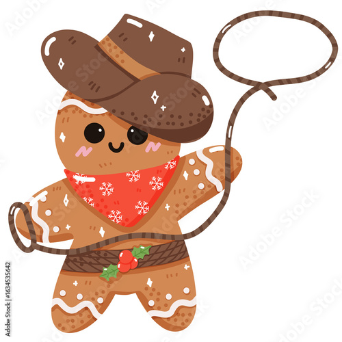 Cute Cowboy Gingerbread cookie man
