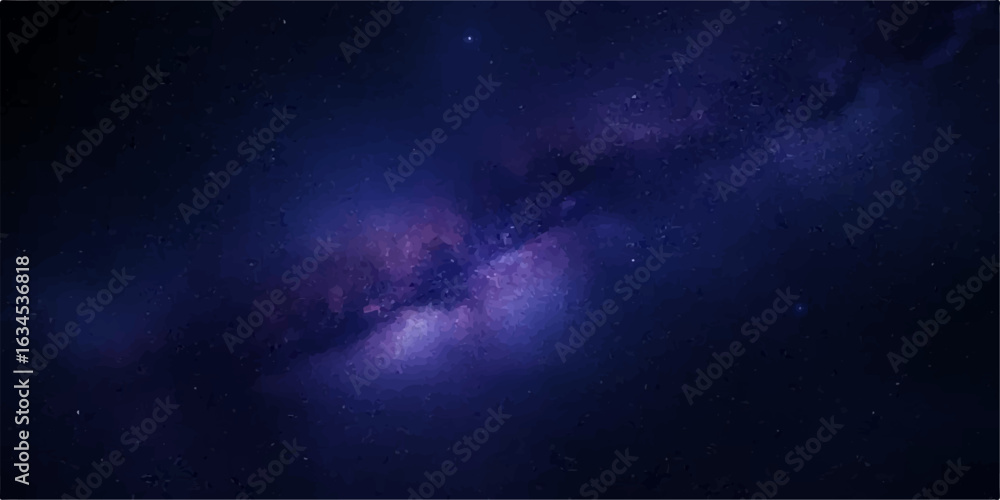 Fototapeta premium Blue abstract fantasy night sky with stars and clouds