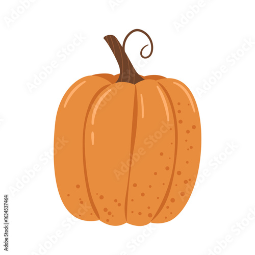 Isolated hand-drawn pumpkin for Thanksgiving decoration and stickers. Cute cartoon harvest. Autumn concept.