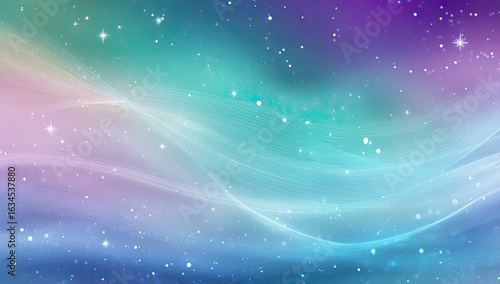 Abstract cosmic waves, soft pastel colors, starry night