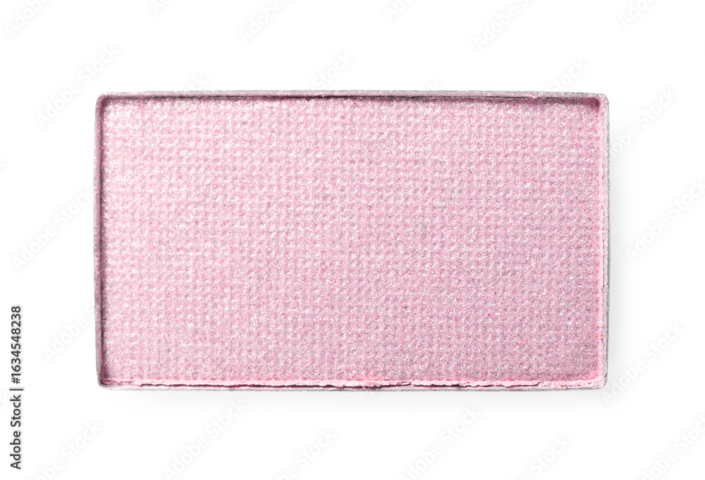 Fototapeta premium Eye shadow refill pan for palette isolated on white, top view. Pink shade