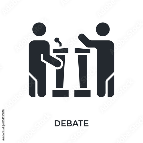 Debate Icon Glyph Style. Vector Illustration For Graphic Design