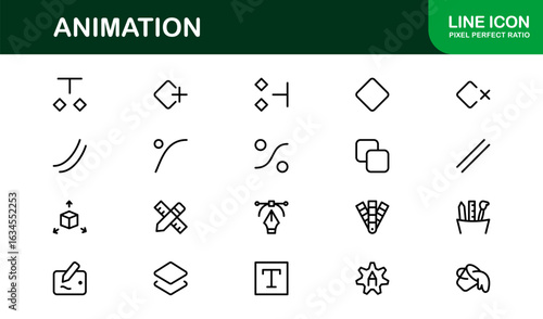 Dynamic Animation Line Icon Collection: Professional Vector Set for Creative Motion Design