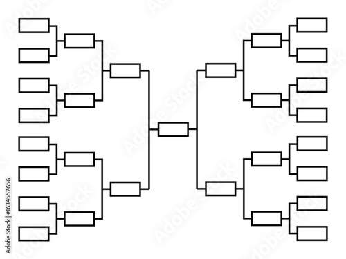 Tournament Bracket Diagram Depicting Competition Progression with Multiple Rounds