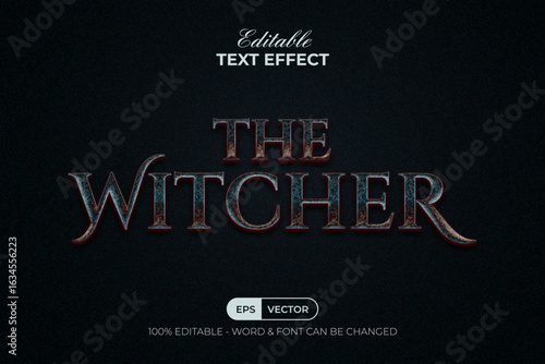 The Witcher Text Effect Gothic Style. Editable Text Effect.