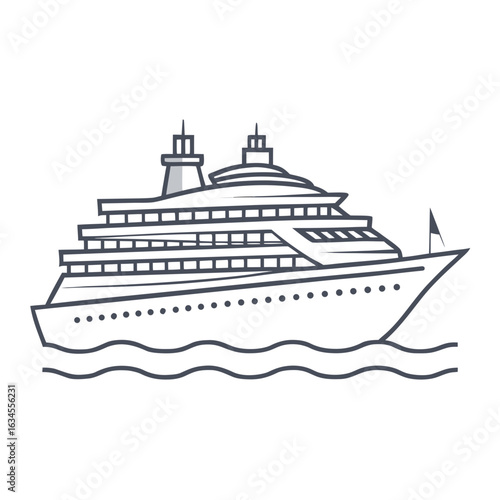 cruise ship vector illustration