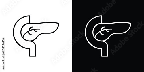 pancreas icon art Illustrations. premium line icons