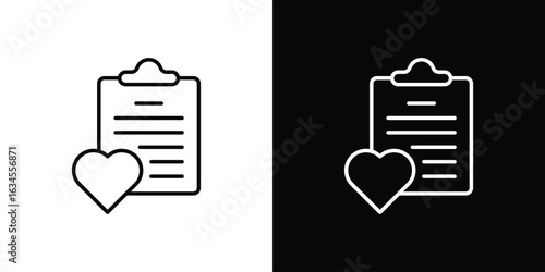 Wish list icon art Illustrations. premium line icons