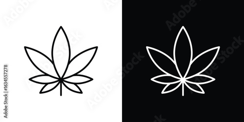 Weed icon art Illustrations. premium line icons