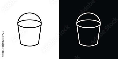 Water bucket icon art Illustrations. premium line icons