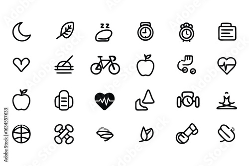 Healthy Lifestyle Vector Icon Set – Wellness Essentials