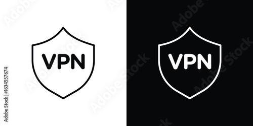 Vpn icon art Illustrations. premium line icons