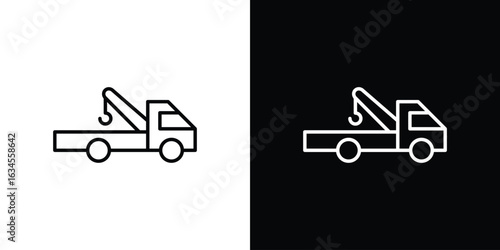 Tow truck icon art Illustrations. premium line icons