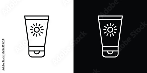 Sun cream icon art Illustrations. premium line icons