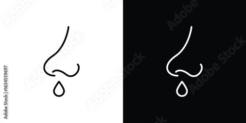 Stuffy nose icon art Illustrations. premium line icons