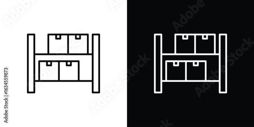 Storage rack icon art Illustrations. premium line icons