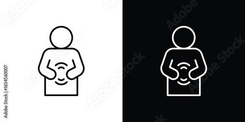 Stomachache icon art Illustrations. premium line icons