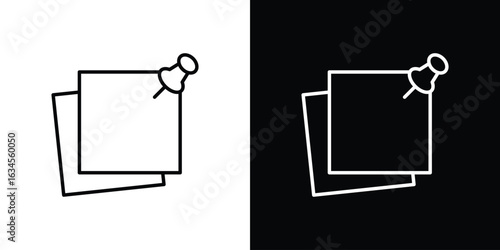 Sticky note icon art Illustrations. premium line icons