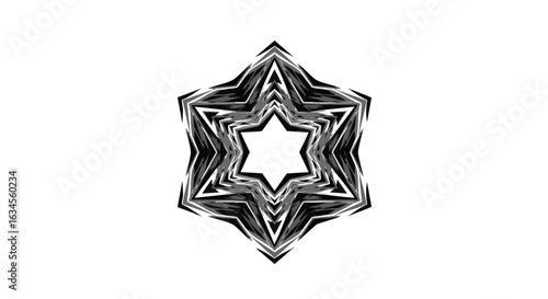 Abstract Star Pattern Vector Illustration in Monochrome Style for Modern Decorative Design