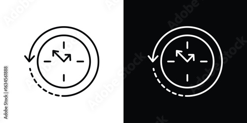Rewind time icon art Illustrations. premium line icons