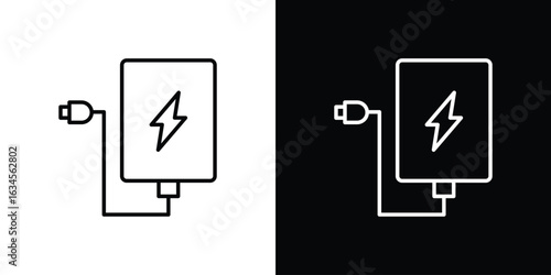 Power bank icon art Illustrations. premium line icons